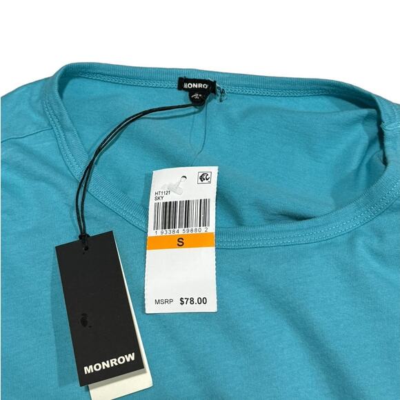 NWT! Monrow Women's Vintage Tee in Sky Blue - Size Small - Picture 5 of 6